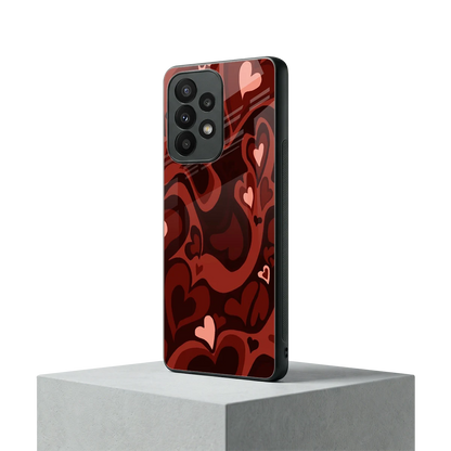Y2K Red Meltdown Hearts samsung galaxy a23 mobile cover | shockproof glass phone case