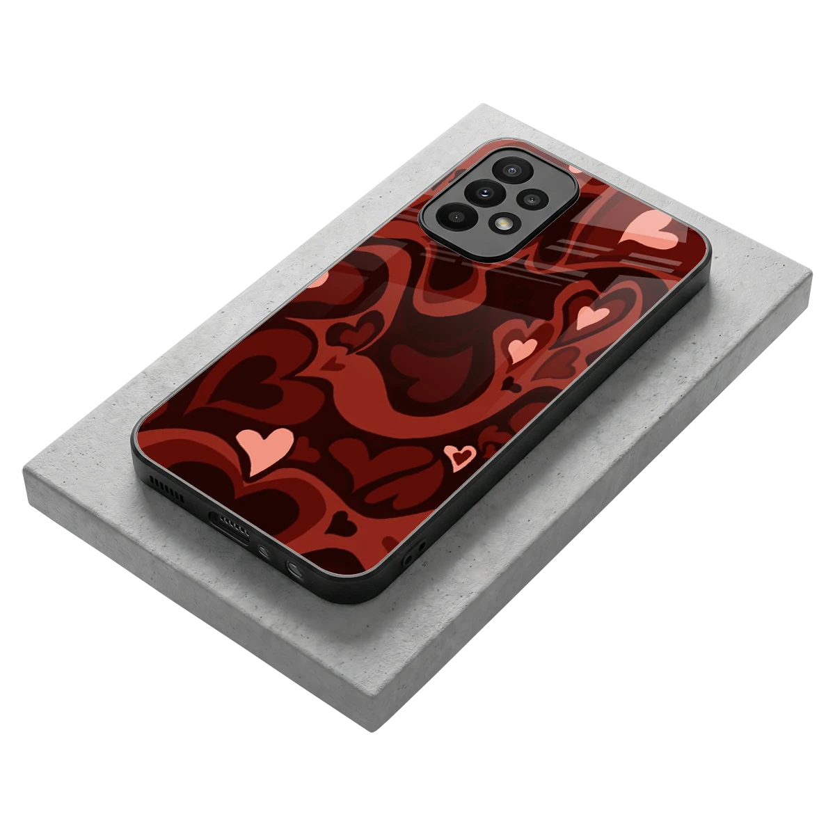 Y2K Red Meltdown Hearts stylish phone case for samsung galaxy a23 | glossy glass and slim fit