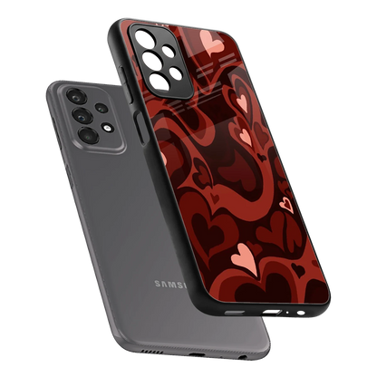 Y2K Red Meltdown Hearts sleek samsung galaxy a23 cover with tempered glass back and TPU edges