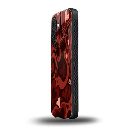Y2K Red Meltdown Hearts samsung galaxy a37 5g mobile cover | shockproof glass phone case
