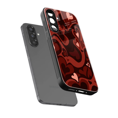 Y2K Red Meltdown Hearts sleek samsung galaxy a37 5g cover with tempered glass back and TPU edges
