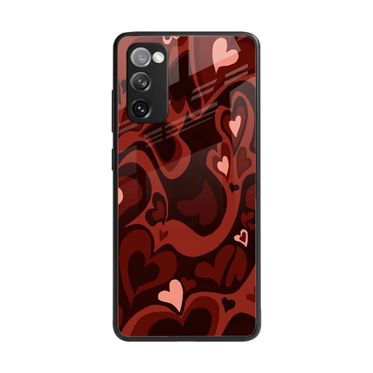 Y2K Red Meltdown Hearts back phone cover | glass case for samsung galaxy s20 fe