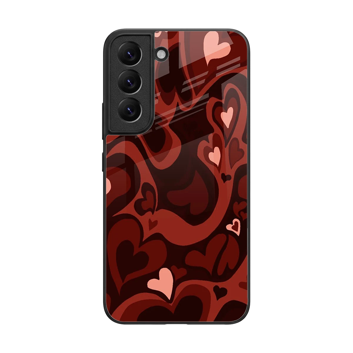 Y2K Red Meltdown Hearts back phone cover | glass case for samsung galaxy s22