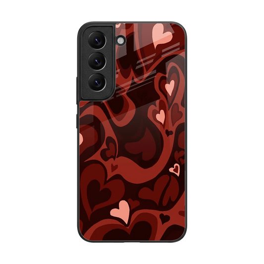 Y2K Red Meltdown Hearts back phone cover | glass case for samsung galaxy s22
