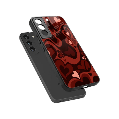 Y2K Red Meltdown Hearts sleek samsung galaxy s22 cover with tempered glass back and TPU edges