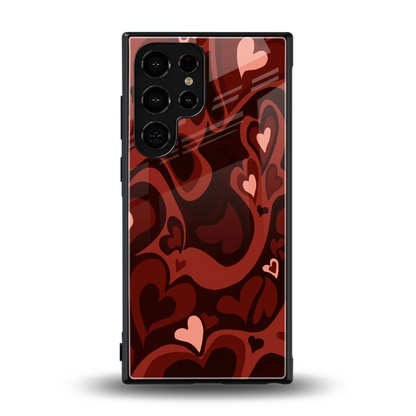 Y2K Red Meltdown Hearts back phone cover | glass case for samsung galaxy s24 ultra