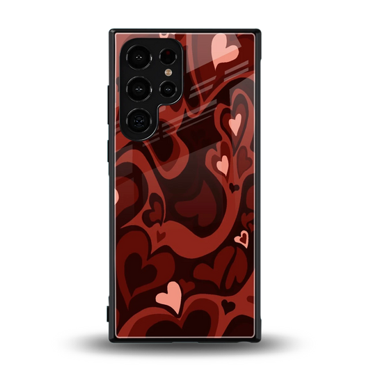 Y2K Red Meltdown Hearts back phone cover | glass case for samsung galaxy s24 ultra
