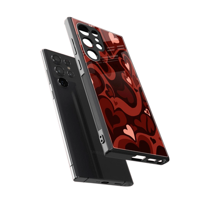 Y2K Red Meltdown Hearts sleek samsung galaxy s24 ultra cover with tempered glass back and TPU edges