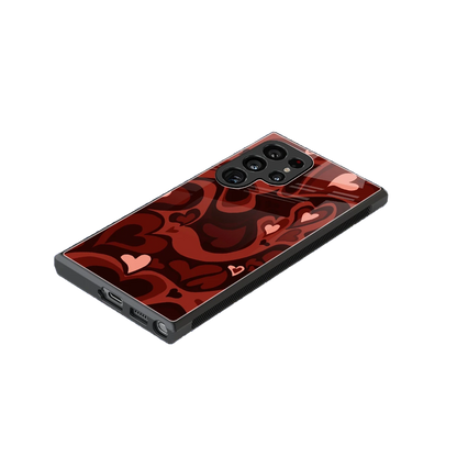 Y2K Red Meltdown Hearts stylish phone case for samsung galaxy s24 ultra | glossy glass and slim fit