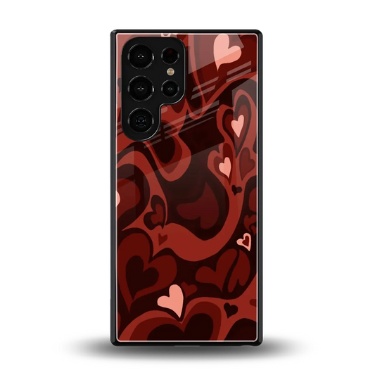 Y2K Red Meltdown Hearts back phone cover | glass case for samsung galaxy s25 ultra