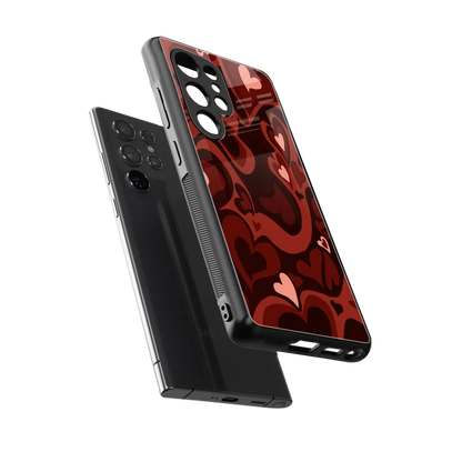 Y2K Red Meltdown Hearts sleek samsung galaxy s25 ultra cover with tempered glass back and TPU edges