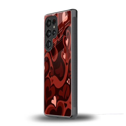 Y2K Red Meltdown Hearts samsung galaxy s25 ultra mobile cover | shockproof glass phone case