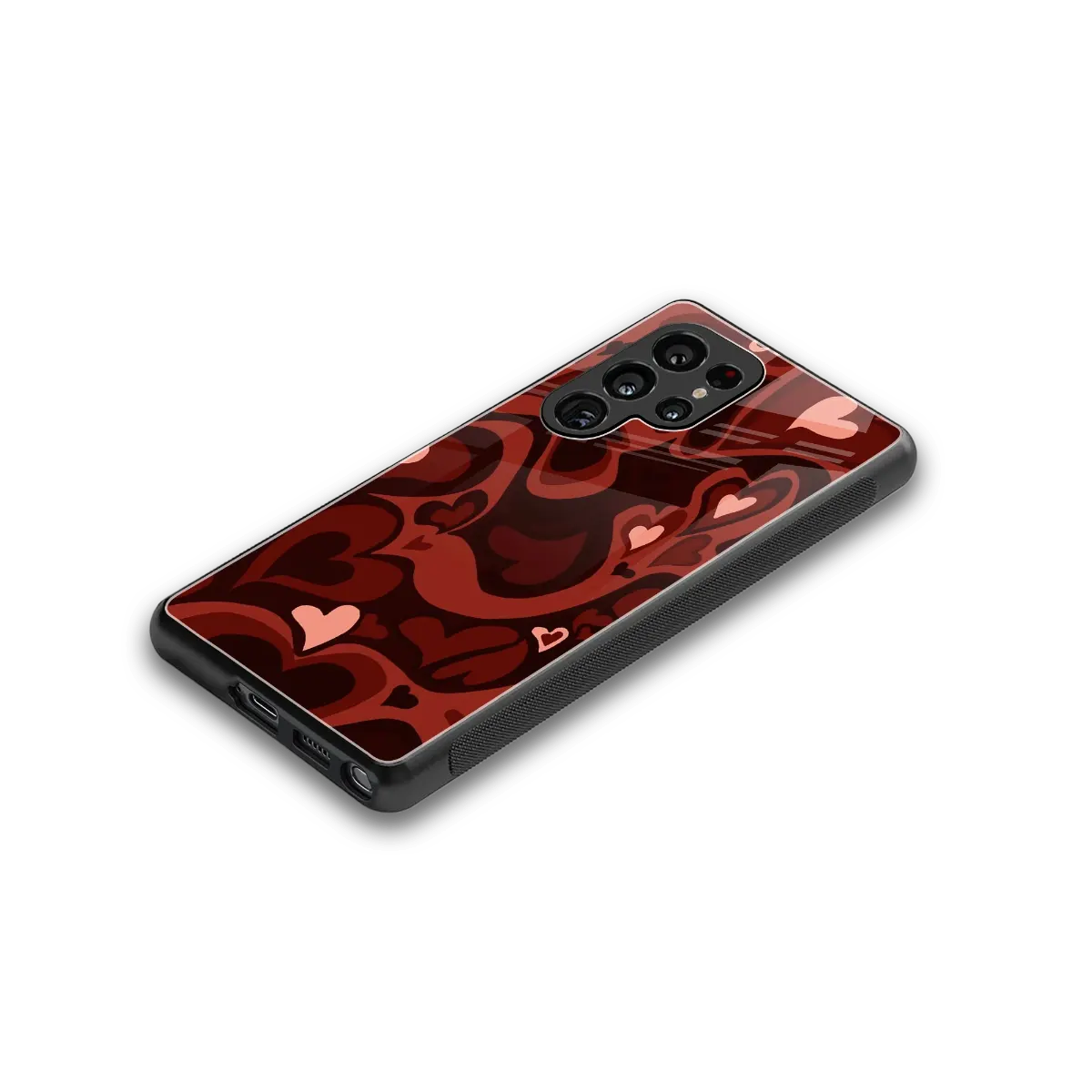 Y2K Red Meltdown Hearts stylish phone case for samsung galaxy s25 ultra | glossy glass and slim fit