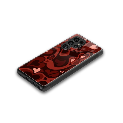 Y2K Red Meltdown Hearts stylish phone case for samsung galaxy s25 ultra | glossy glass and slim fit