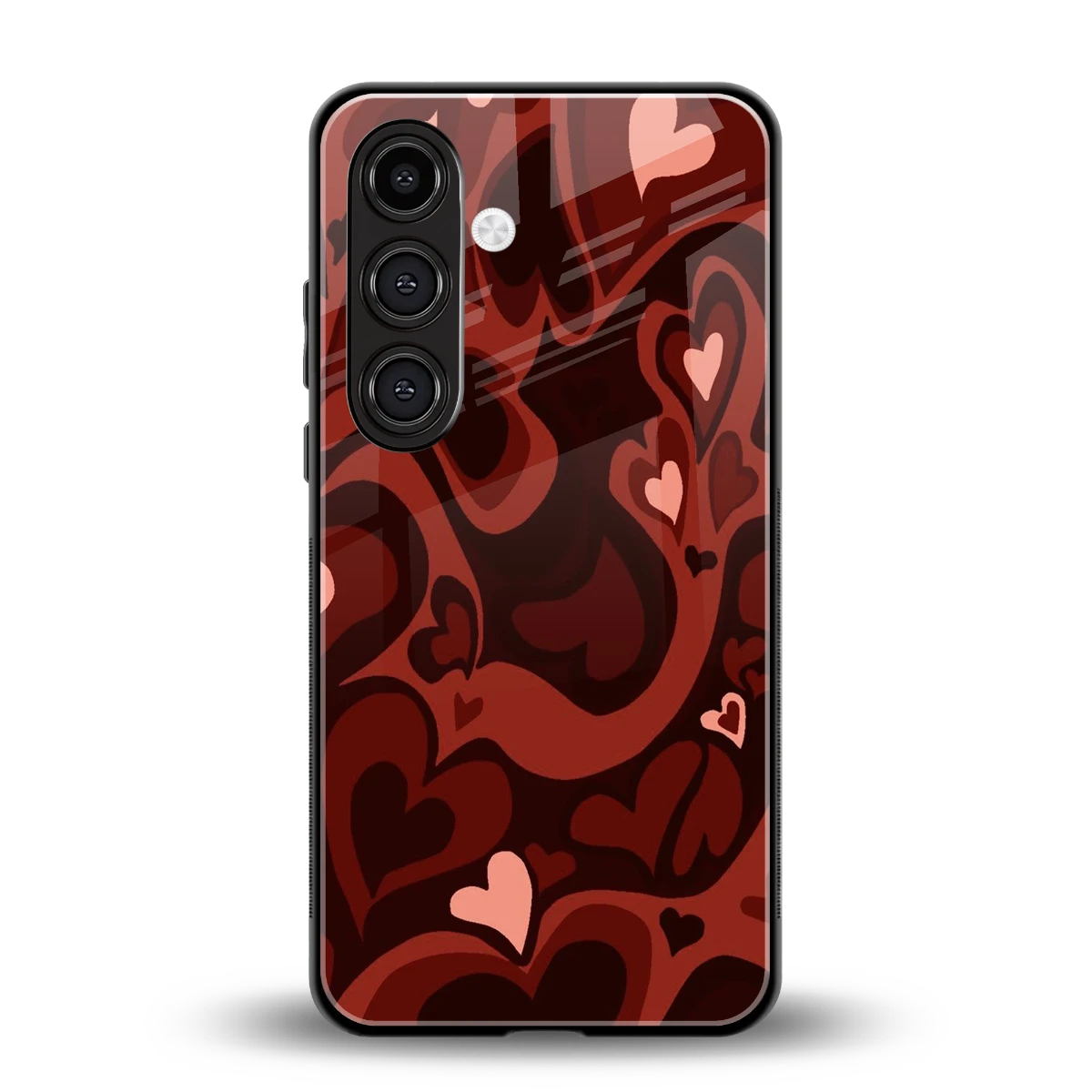 Y2K Red Meltdown Hearts back phone cover | glass case for samsung galaxy s25 fe