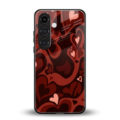 Y2K Red Meltdown Hearts back phone cover | glass case for samsung galaxy s24