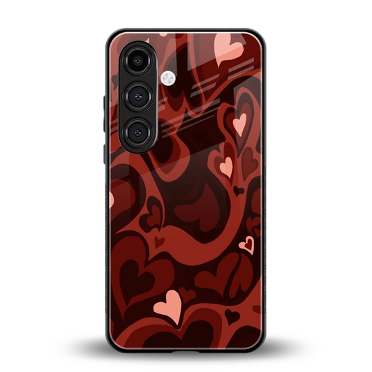 Y2K Red Meltdown Hearts back phone cover | glass case for samsung galaxy s26