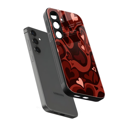 Y2K Red Meltdown Hearts sleek samsung galaxy s25 fe cover with tempered glass back and TPU edges