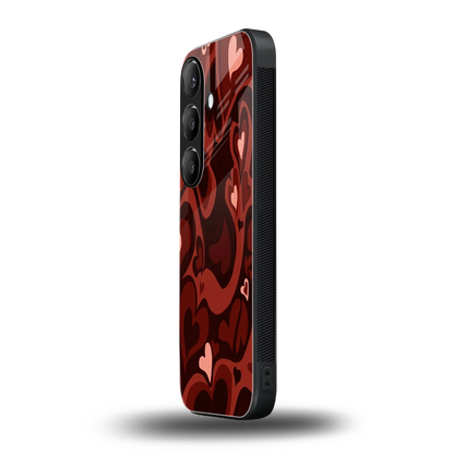 Y2K Red Meltdown Hearts samsung galaxy s25 fe mobile cover | shockproof glass phone case