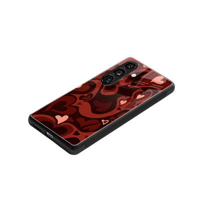 Y2K Red Meltdown Hearts stylish phone case for samsung galaxy s25 fe | glossy glass and slim fit