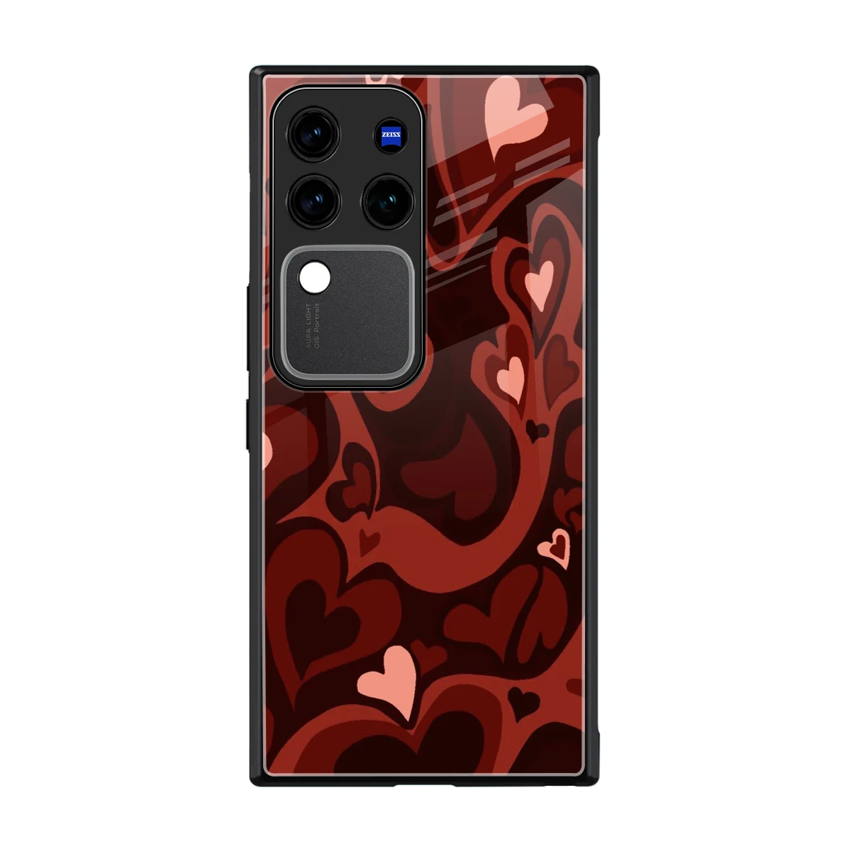 Y2K Red Meltdown Hearts back phone cover | glass case forvivo v30 pro