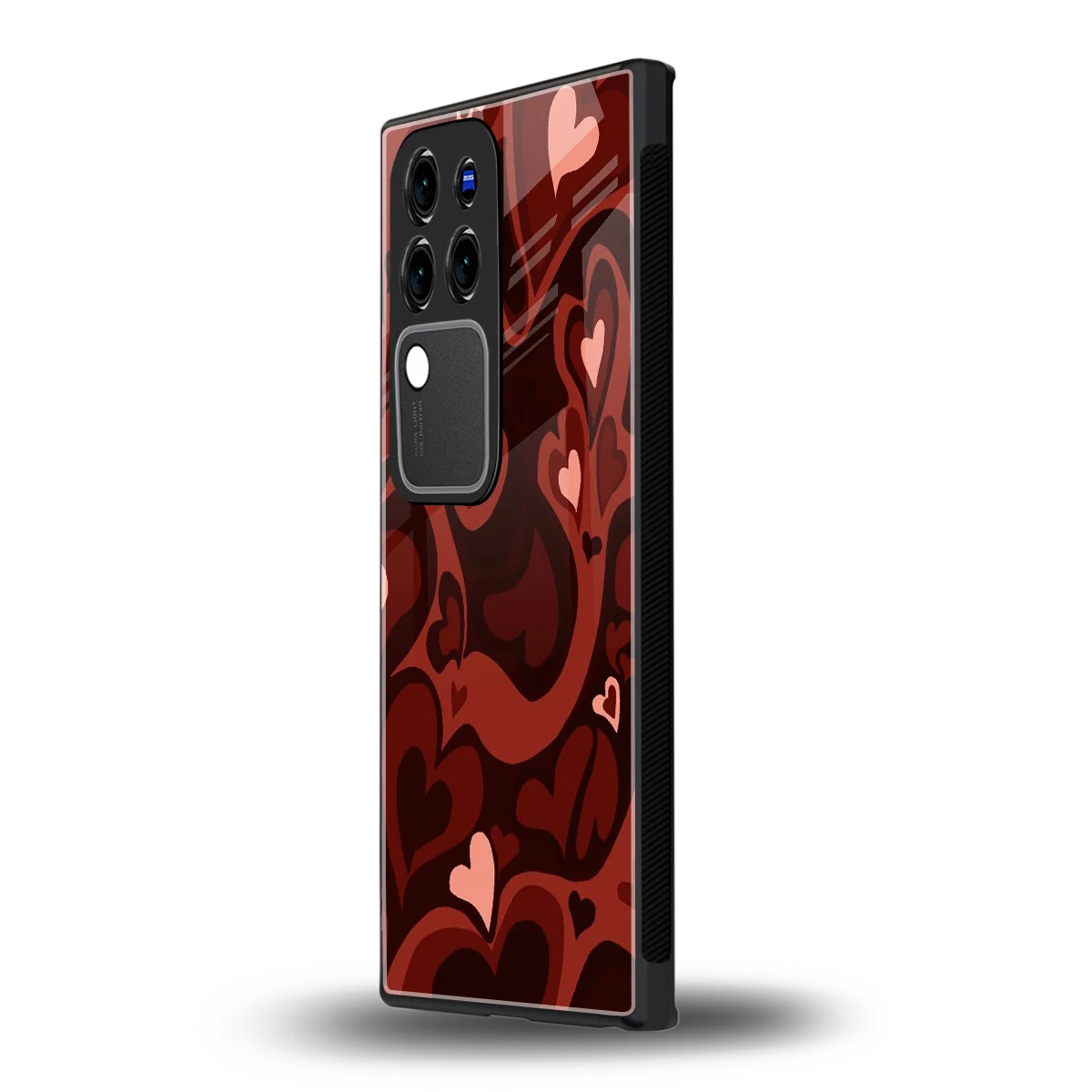 Y2K Red Meltdown Heartsvivo v30 pro mobile cover | shockproof glass phone case
