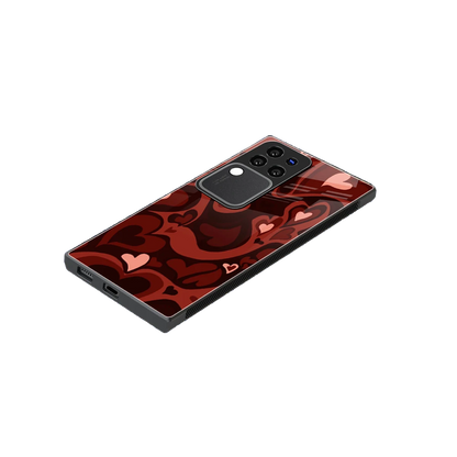 Y2K Red Meltdown Hearts stylish phone case forvivo v30 pro | glossy glass and slim fit