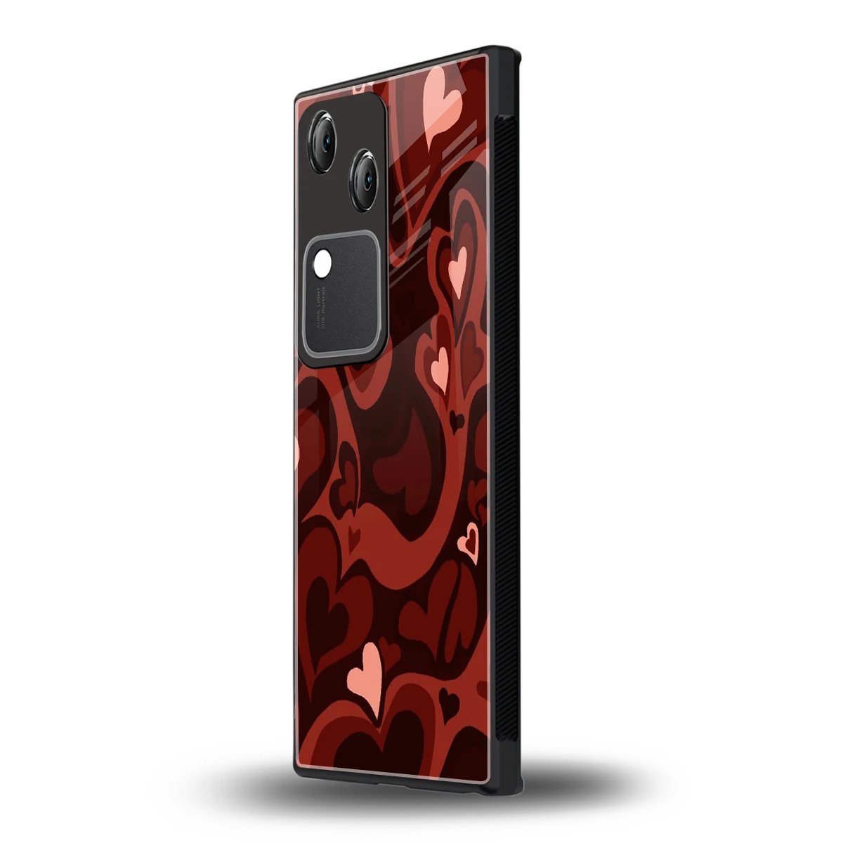 Y2K Red Meltdown Hearts vivo v30 mobile cover | shockproof glass phone case