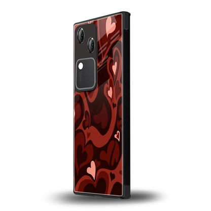 Y2K Red Meltdown Hearts vivo v30 mobile cover | shockproof glass phone case