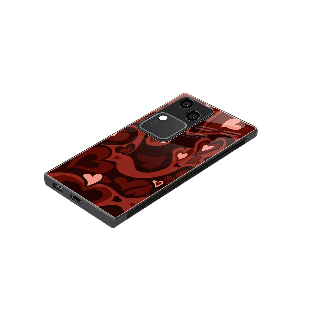 Y2K Red Meltdown Hearts stylish phone case for vivo v30 | glossy glass and slim fit