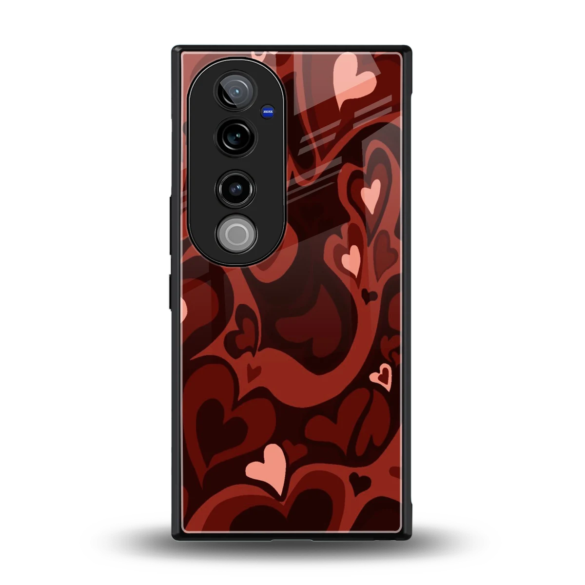 Y2K Red Meltdown Hearts back phone cover | glass case for vivo v40 pro