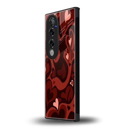 Y2K Red Meltdown Hearts vivo v40 pro mobile cover | shockproof glass phone case