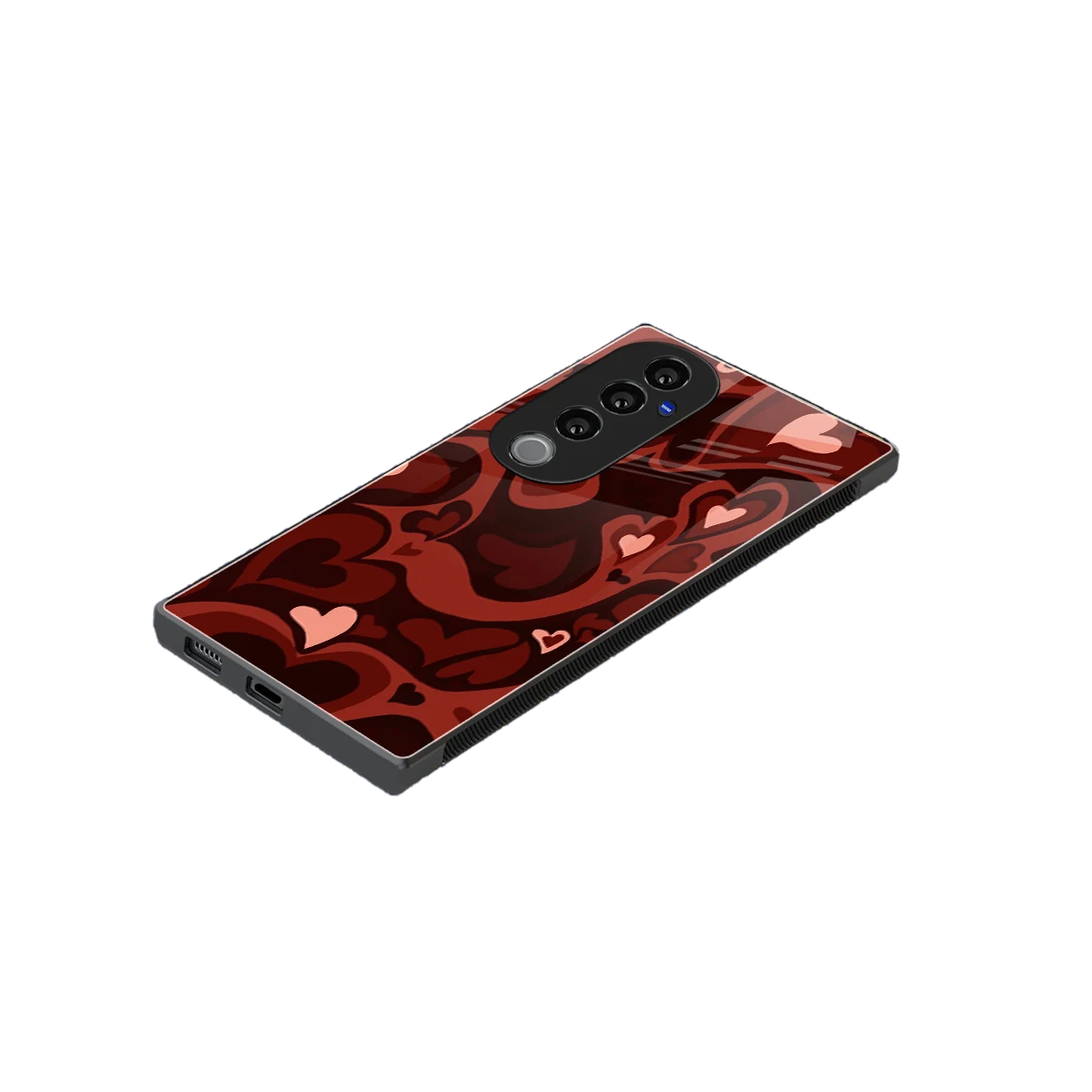 Y2K Red Meltdown Hearts stylish phone case for vivo v40 pro | glossy glass and slim fit