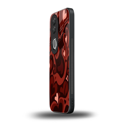 Y2K Red Meltdown Hearts vivo v50 mobile cover | shockproof glass phone case