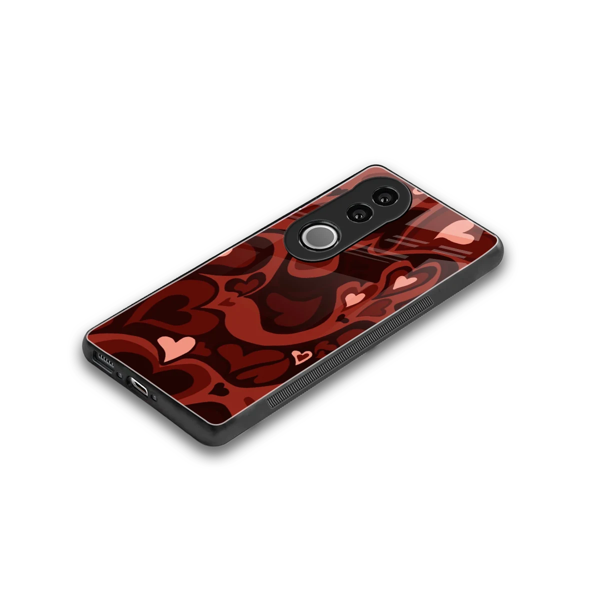 Y2K Red Meltdown Hearts stylish phone case for vivo v50 | glossy glass and slim fit