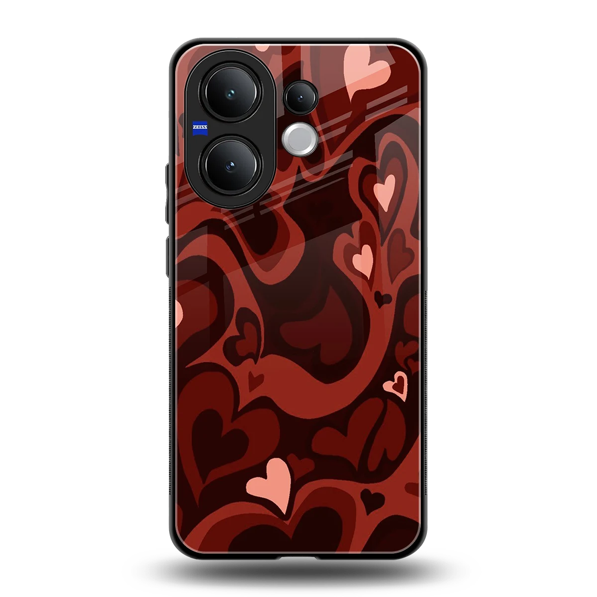 Y2K Red Meltdown Hearts back phone cover | glass case for vivo v60