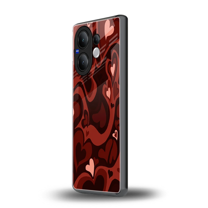 Y2K Red Meltdown Hearts vivo v60 mobile cover | shockproof glass phone case