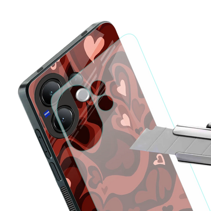 Y2K Red Meltdown Hearts stylish phone case for vivo v60 | glossy glass and slim fit