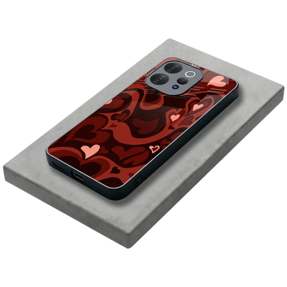 Y2K Red Meltdown Hearts stylish phone case for vivo v70 | glossy glass and slim fit