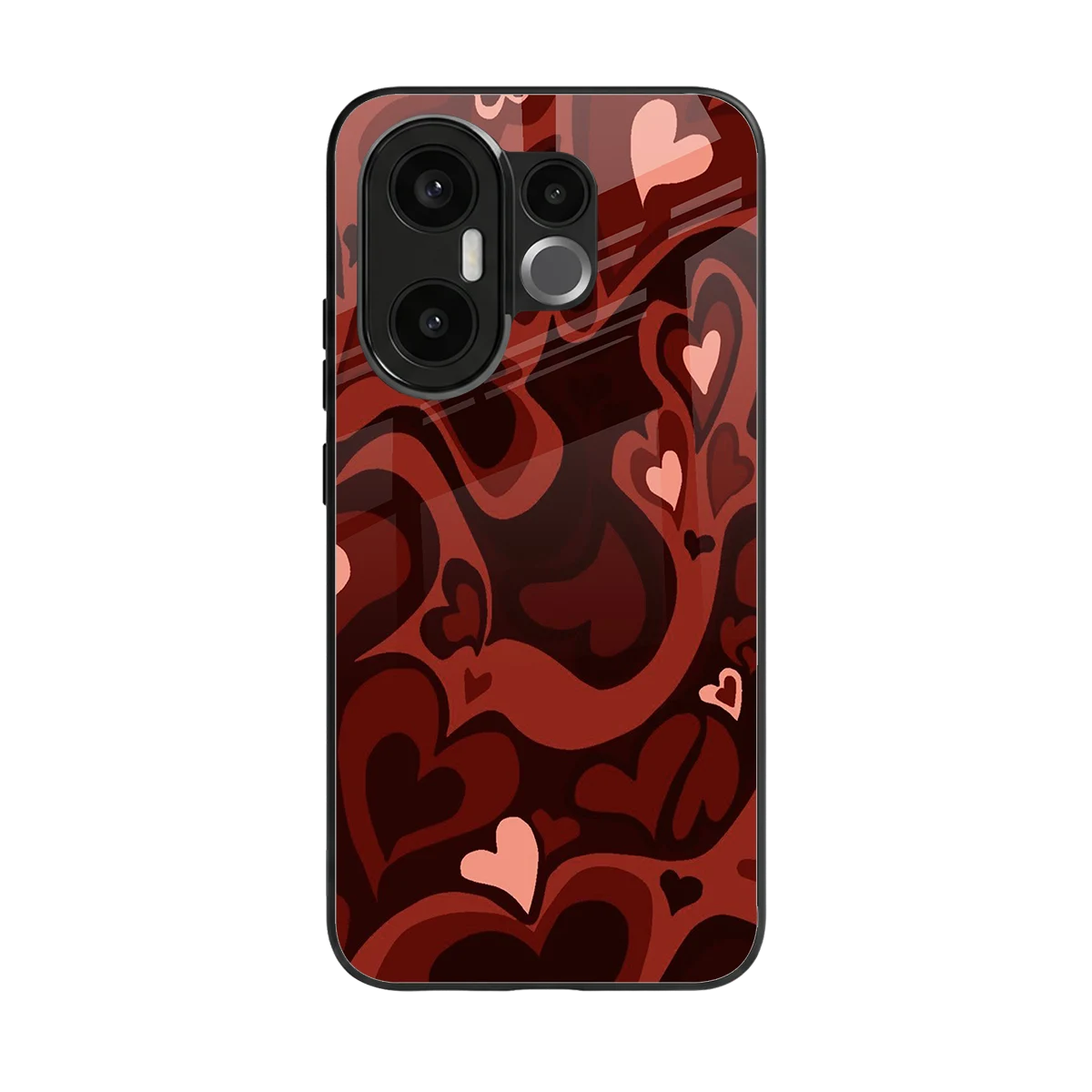 Y2K Red Meltdown Hearts back phone cover | glass case for vivo x200 fe