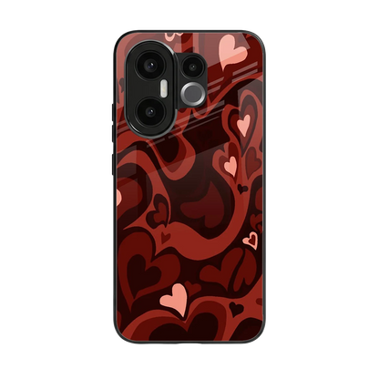 Y2K Red Meltdown Hearts back phone cover | glass case for vivo x200 fe
