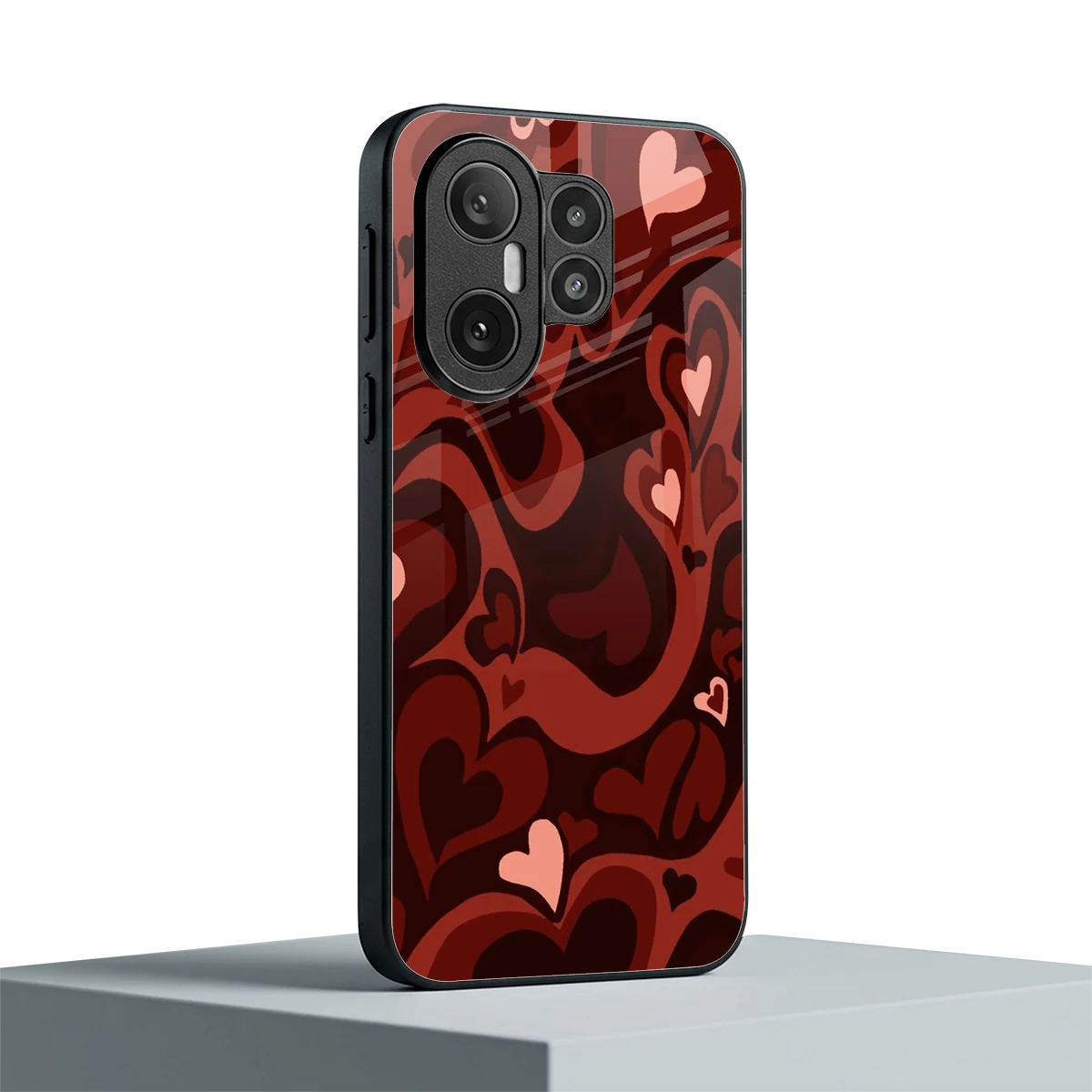 Y2K Red Meltdown Hearts vivo x200 fe mobile cover | shockproof glass phone case