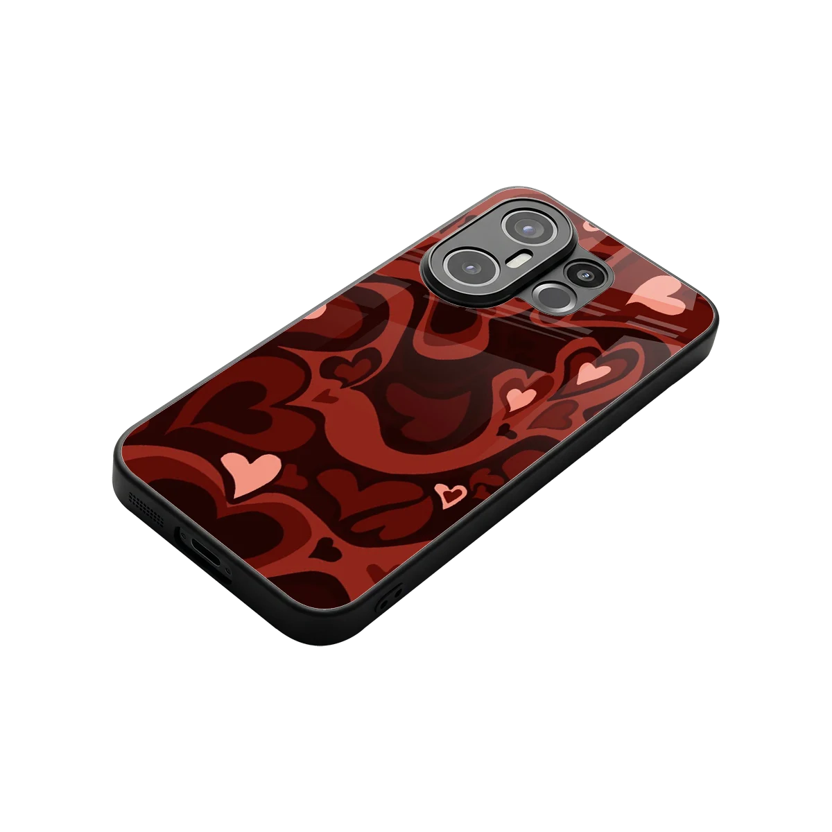 Y2K Red Meltdown Hearts stylish phone case for vivo x200 fe | glossy glass and slim fit