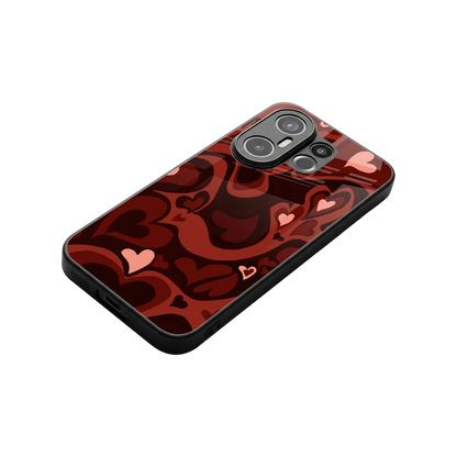 Y2K Red Meltdown Hearts stylish phone case for vivo x200 fe | glossy glass and slim fit