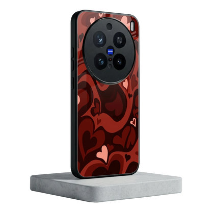 Y2K Red Meltdown Hearts vivo x200 pro mobile cover | shockproof glass phone case