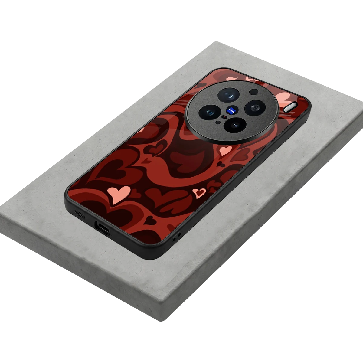 Y2K Red Meltdown Hearts stylish phone case for vivo x200 pro | glossy glass and slim fit
