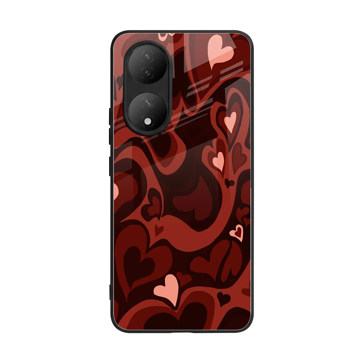 Y2K Red Meltdown Hearts back phone cover | glass case for Vivo-y100