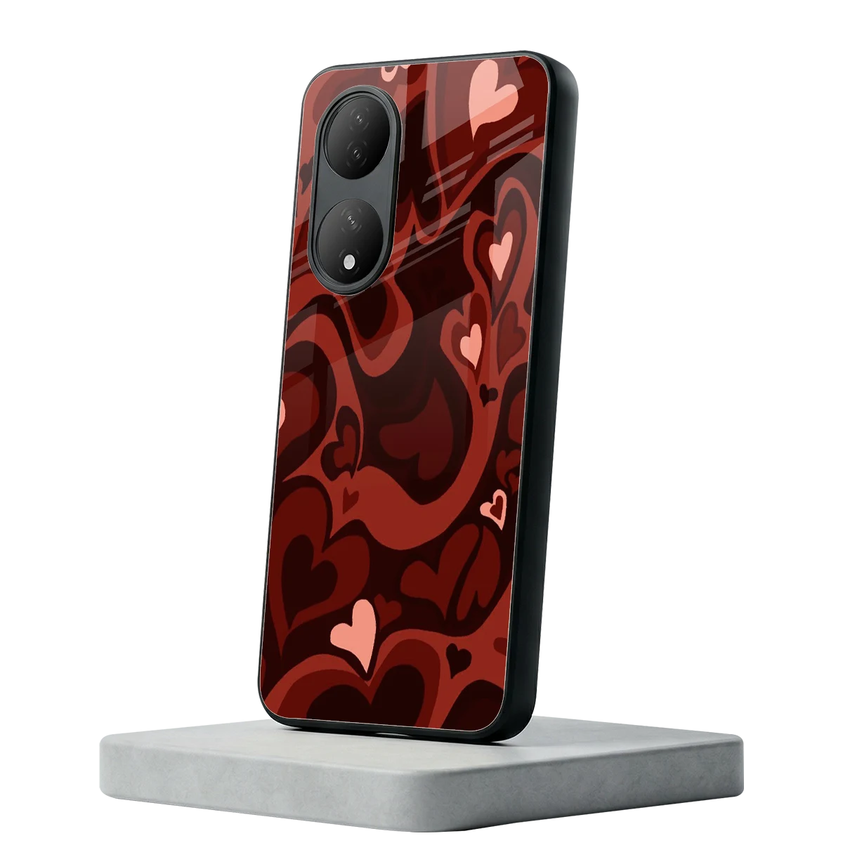 Y2K Red Meltdown Hearts Vivo-y100 mobile cover | shockproof glass phone case