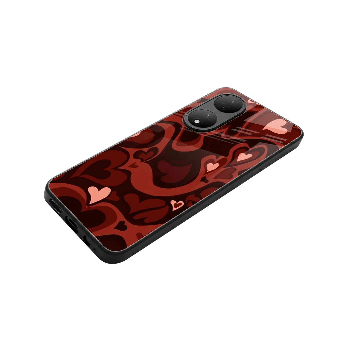 Y2K Red Meltdown Hearts stylish phone case for Vivo-y100 | glossy glass and slim fit