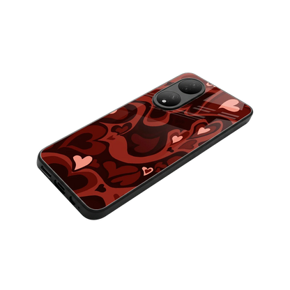 Y2K Red Meltdown Hearts stylish phone case for Vivo-y100 | glossy glass and slim fit